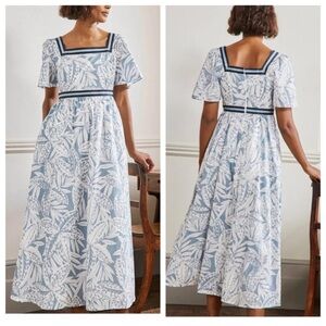 Boden Blue and White Floral Maxi Dress